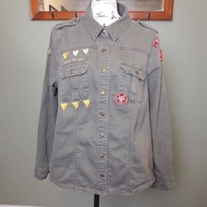 Camo patchwork jacket.. by Love Crazy